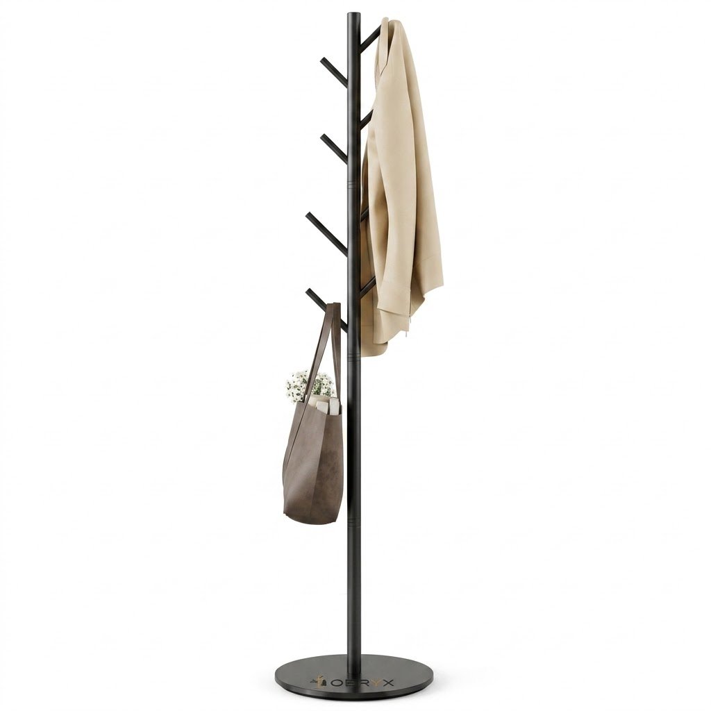 OBRYX Modern Tree Branch Free-Standing Metal Coat Rack Stand - Image 3