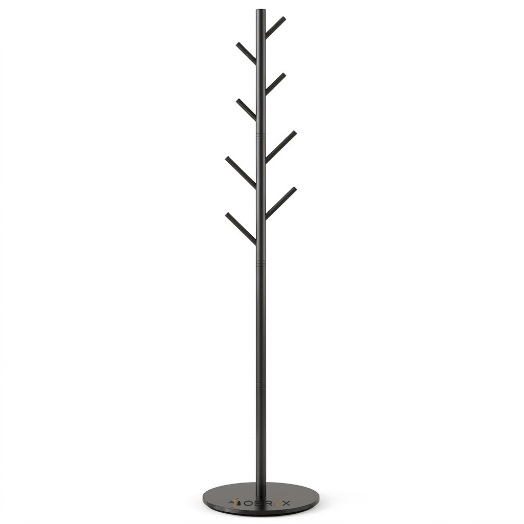 OBRYX Modern Tree Branch Free-Standing Metal Coat Rack Stand