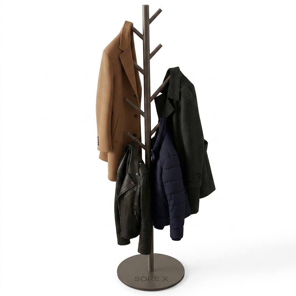 OBRYX Modern Tree Branch Free-Standing Metal Coat Rack Stand - Image 2